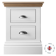 New England Painted 2 drawer bedside
