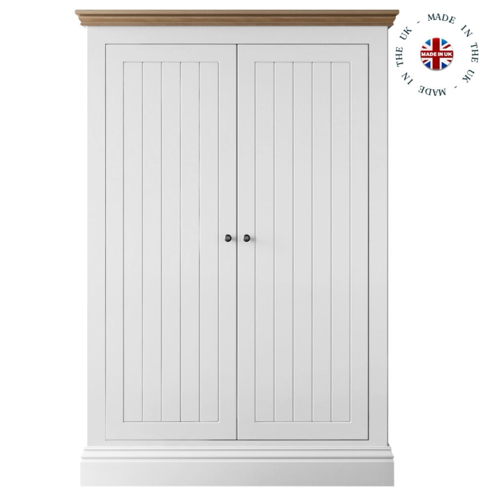 New England Painted 2 Door Wide Full Hanging wardrobe