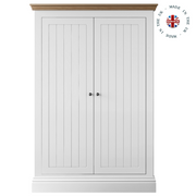 New England Painted 2 Door Wide Full Hanging wardrobe