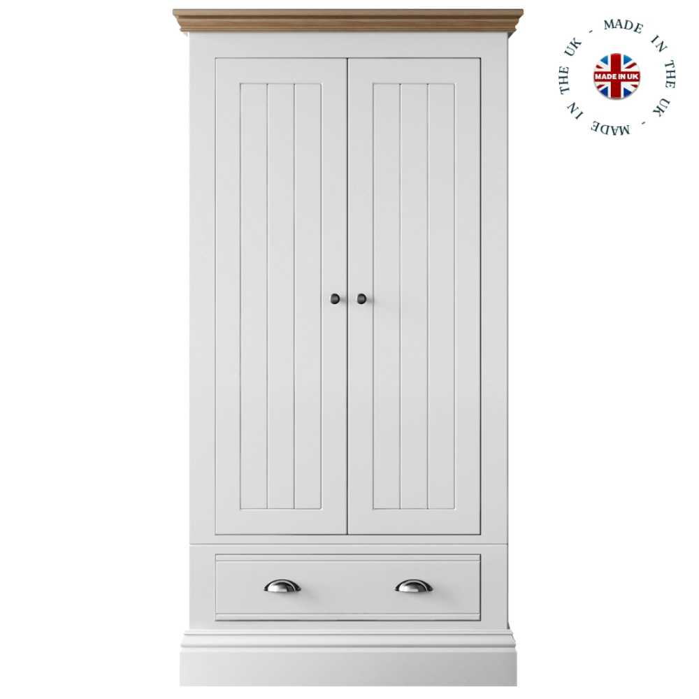 New England Painted 2 Door/2 drawer wardrobe