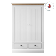 New England Painted 2 Door /2 Drawer Wide Wardrobe