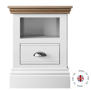 New England Painted 1 drawer open shelf bedside