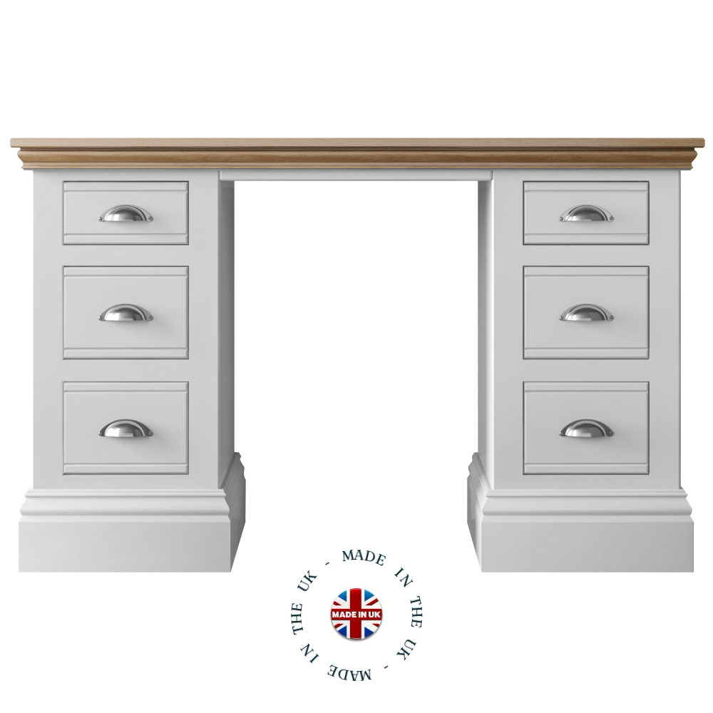 New England Double Pedestal dressing table