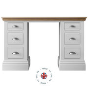 New England Double Pedestal dressing table