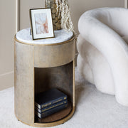 Belvedere Aged Gold Bed Side Table