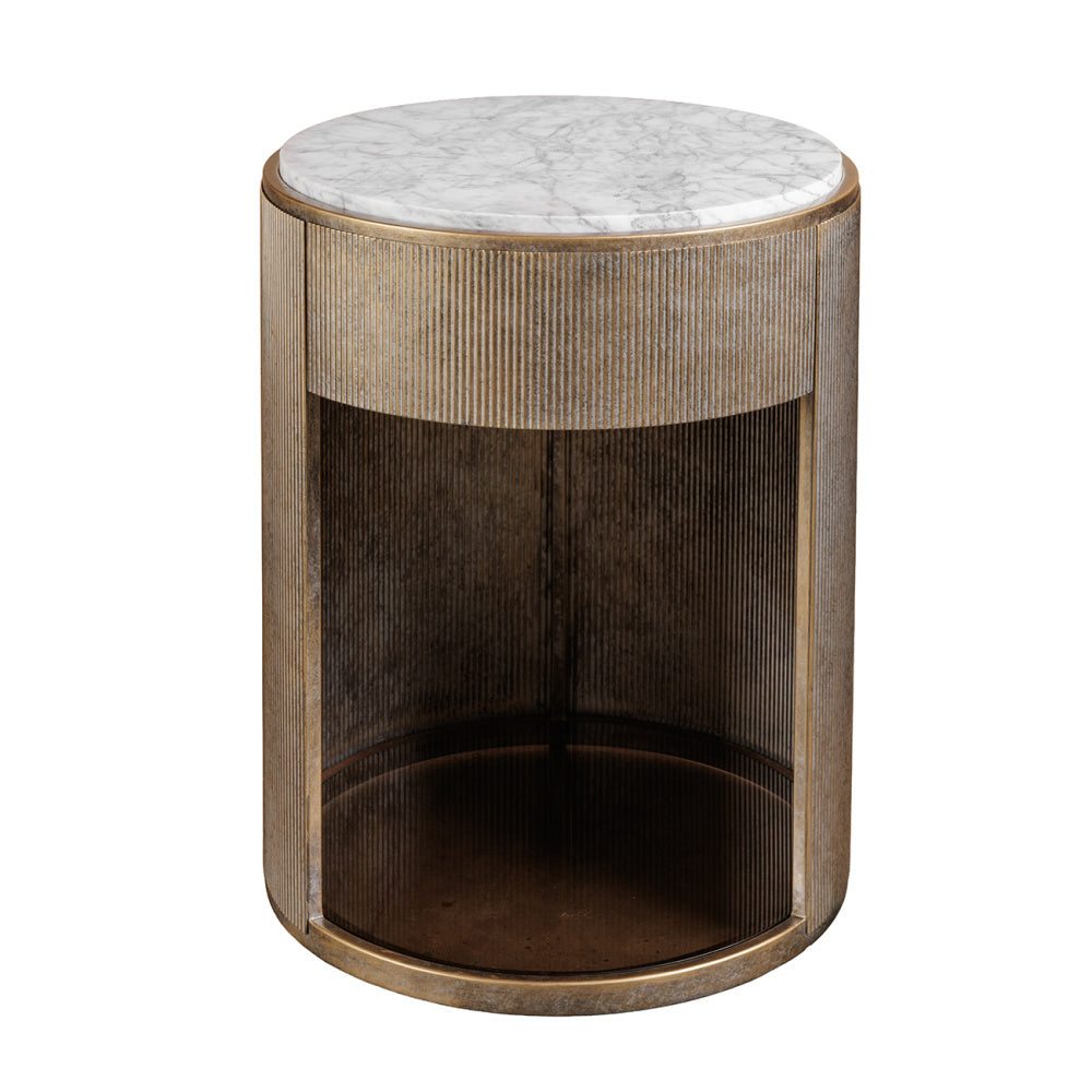 Belvedere Aged Gold Bed Side Table
