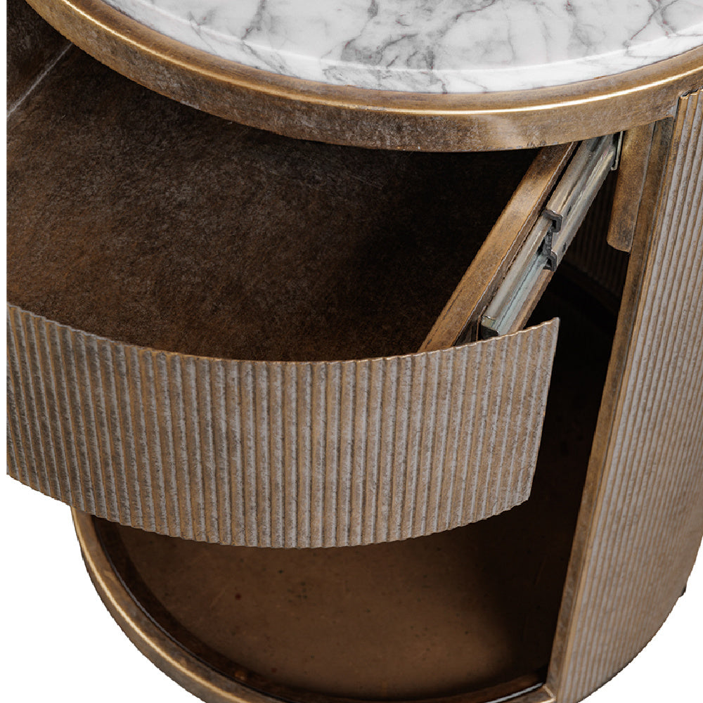 Belvedere Aged Gold Bed Side Table