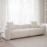 Limewood 3 Seater Sofa and Cushions in Warm Stone Velvet