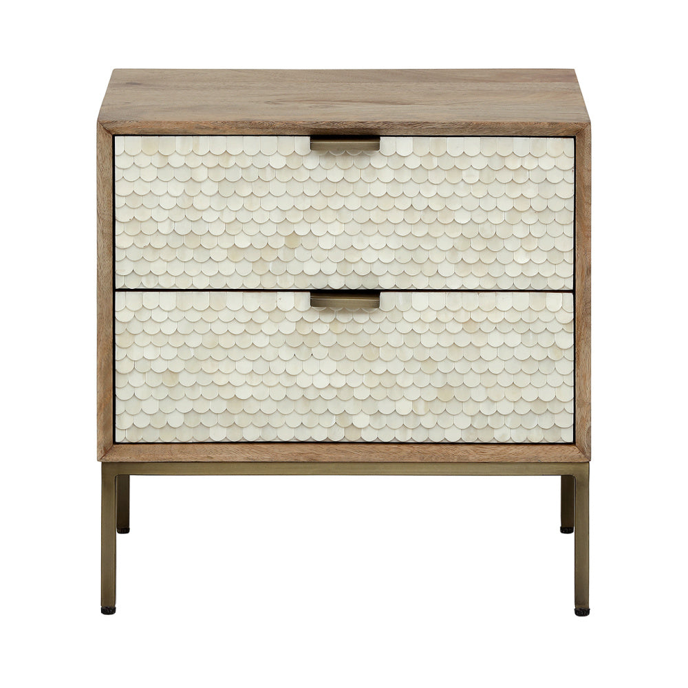 Nerida Bone Inlay Bedside Table
