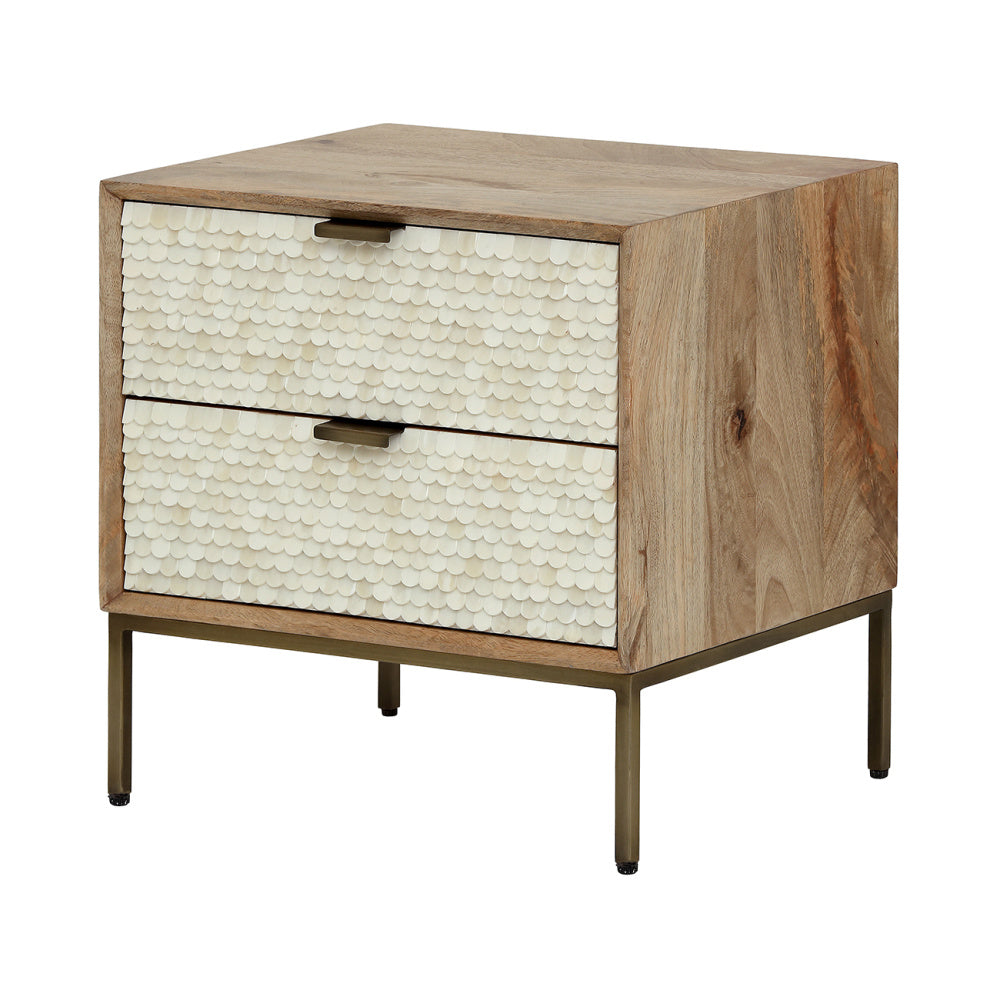 Nerida Bone Inlay Bedside Table
