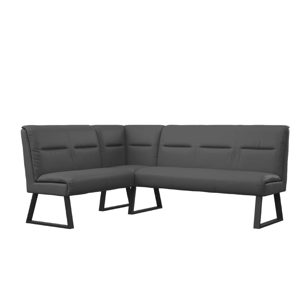 Cerutti Faux Leather Corner Bench Grey