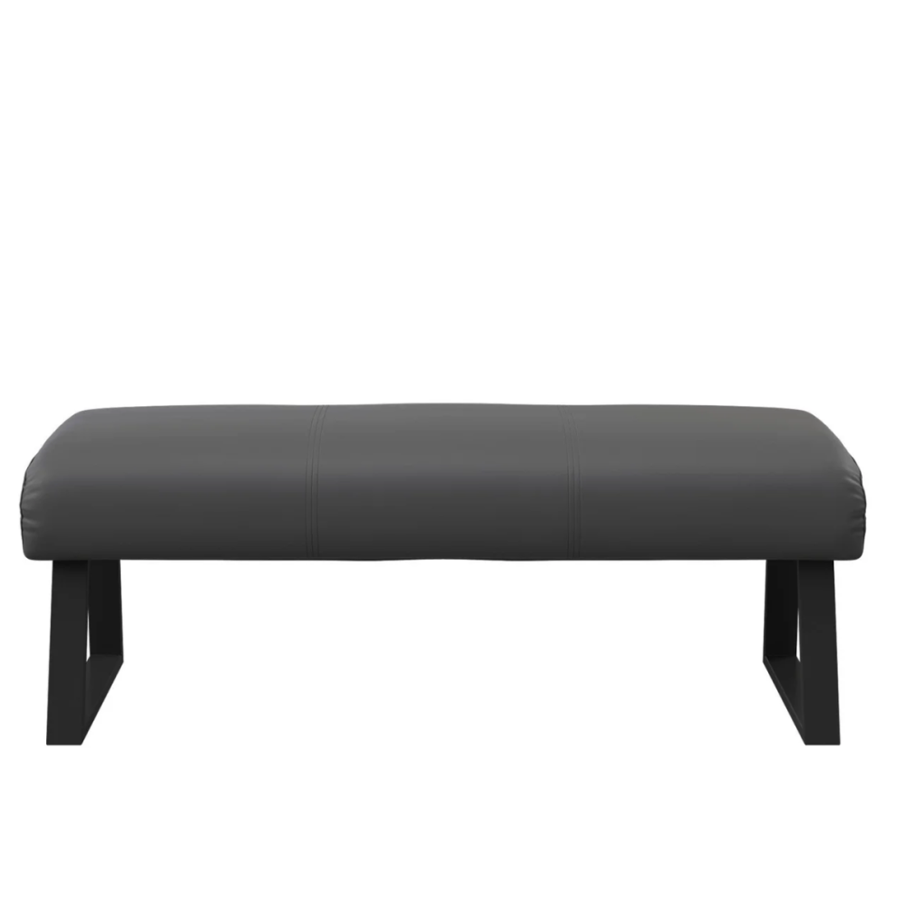 Cerutti Faux Leather Backless Bench Grey