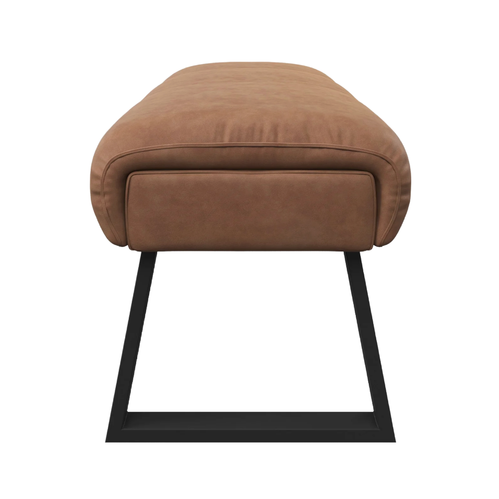 Cerutti Faux Leather Backless Bench Tan