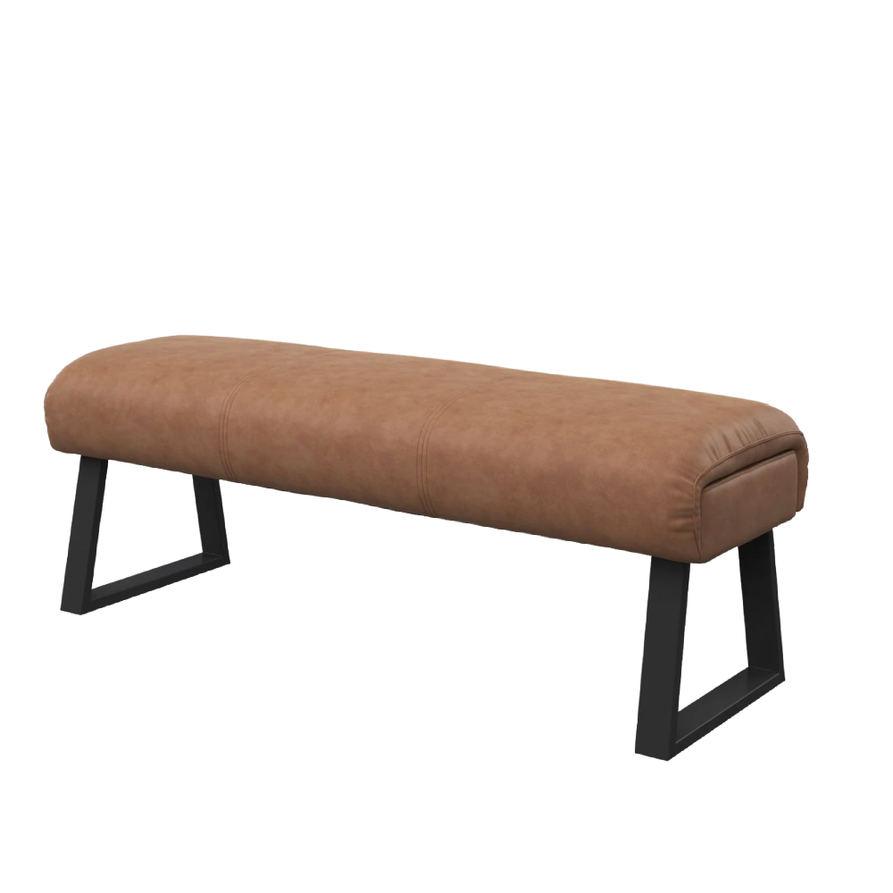 Cerutti Faux Leather Backless Bench Tan