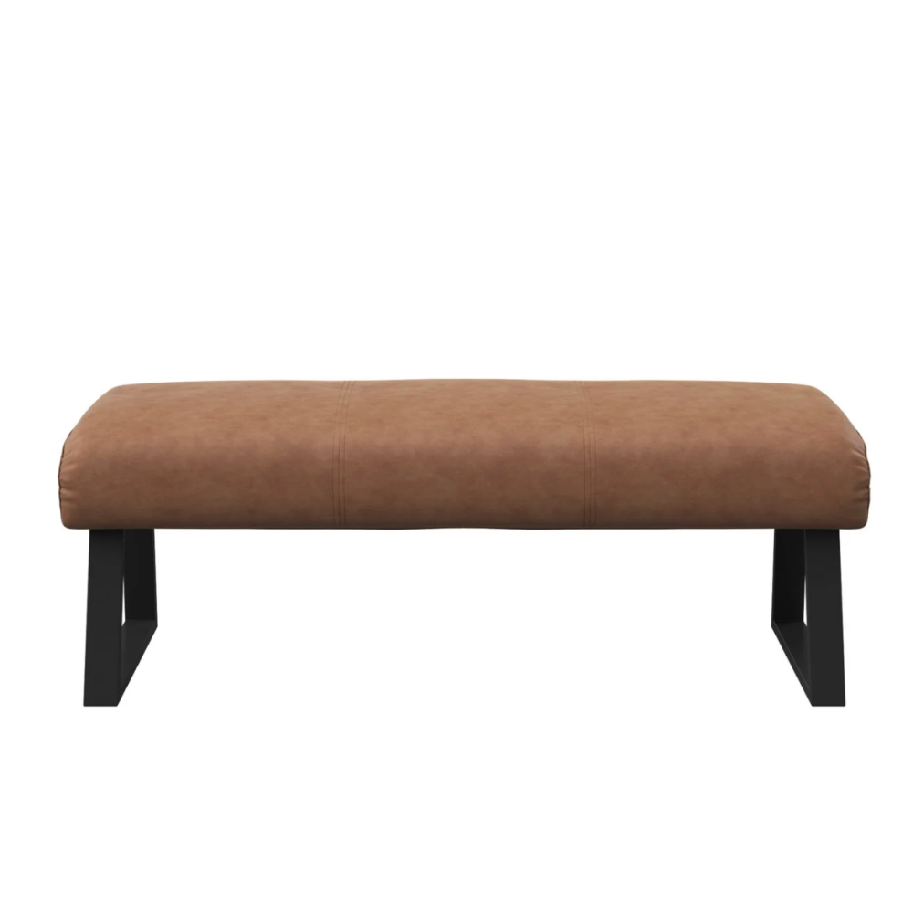 Cerutti Faux Leather Backless Bench Tan
