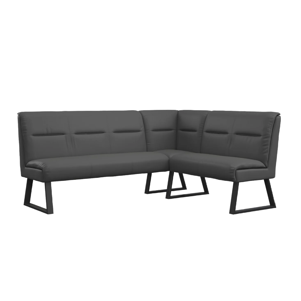 Cerutti Faux Leather Corner Bench Grey