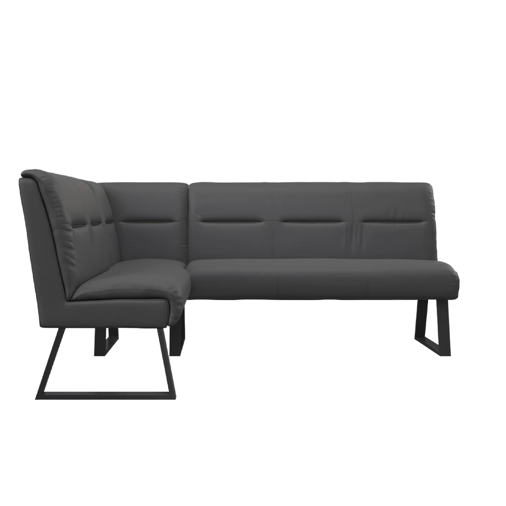 Cerutti Faux Leather Corner Bench Grey