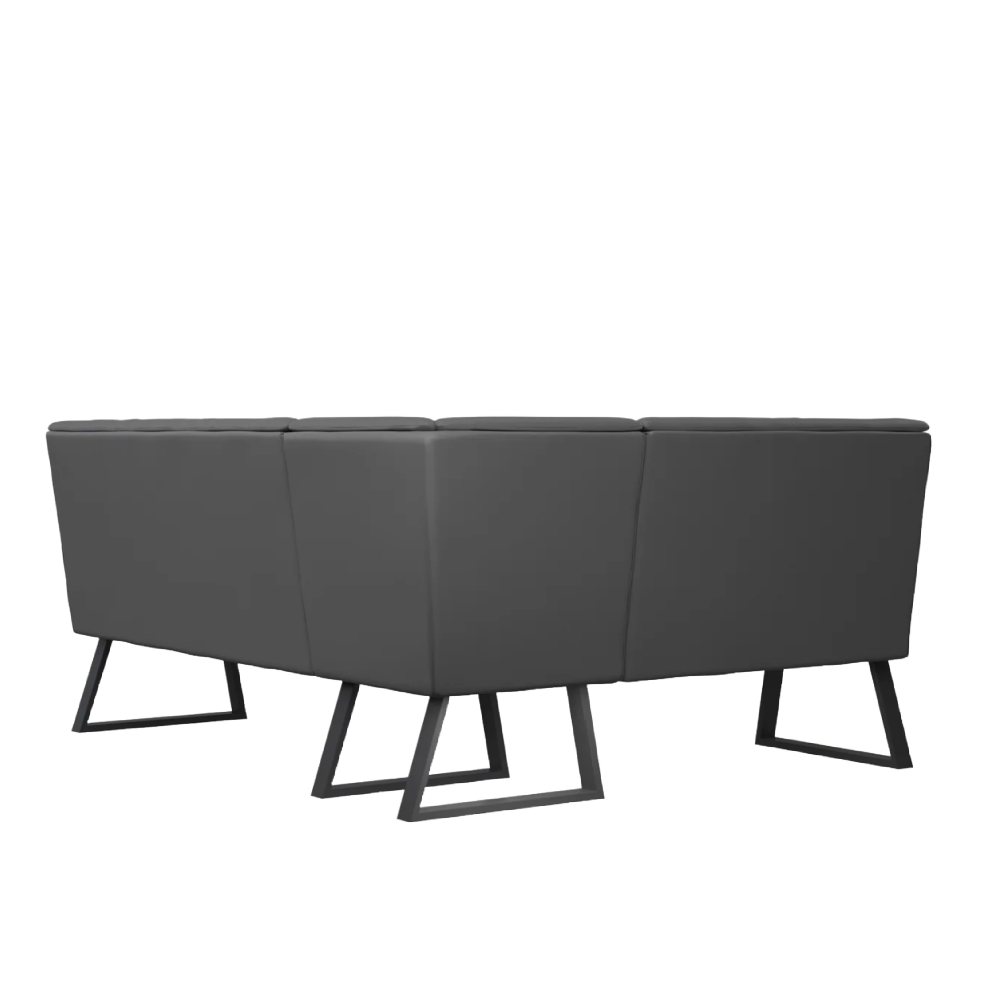 Cerutti Faux Leather Corner Bench Grey