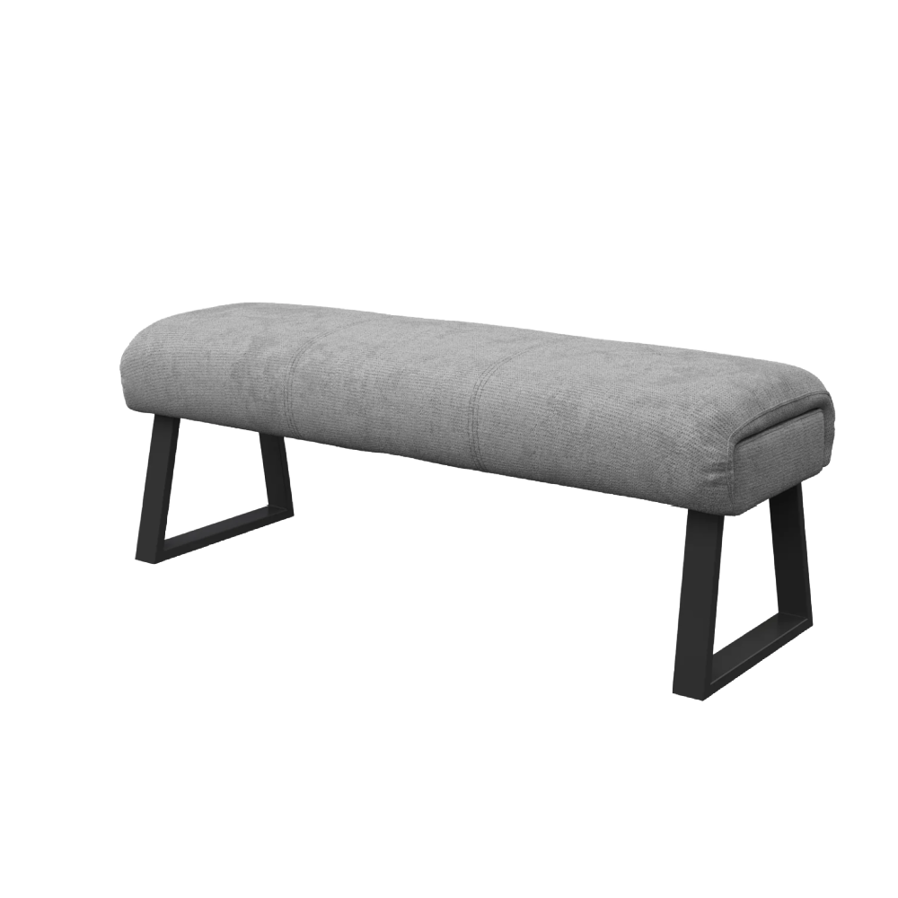 Cerutti Faux Leather Backless Bench Light Grey