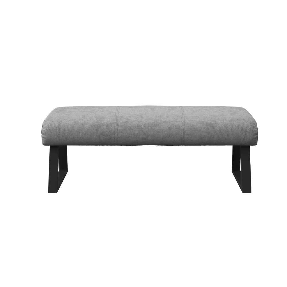 Cerutti Faux Leather Backless Bench Light Grey