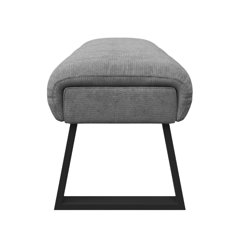 Cerutti Faux Leather Backless Bench Light Grey