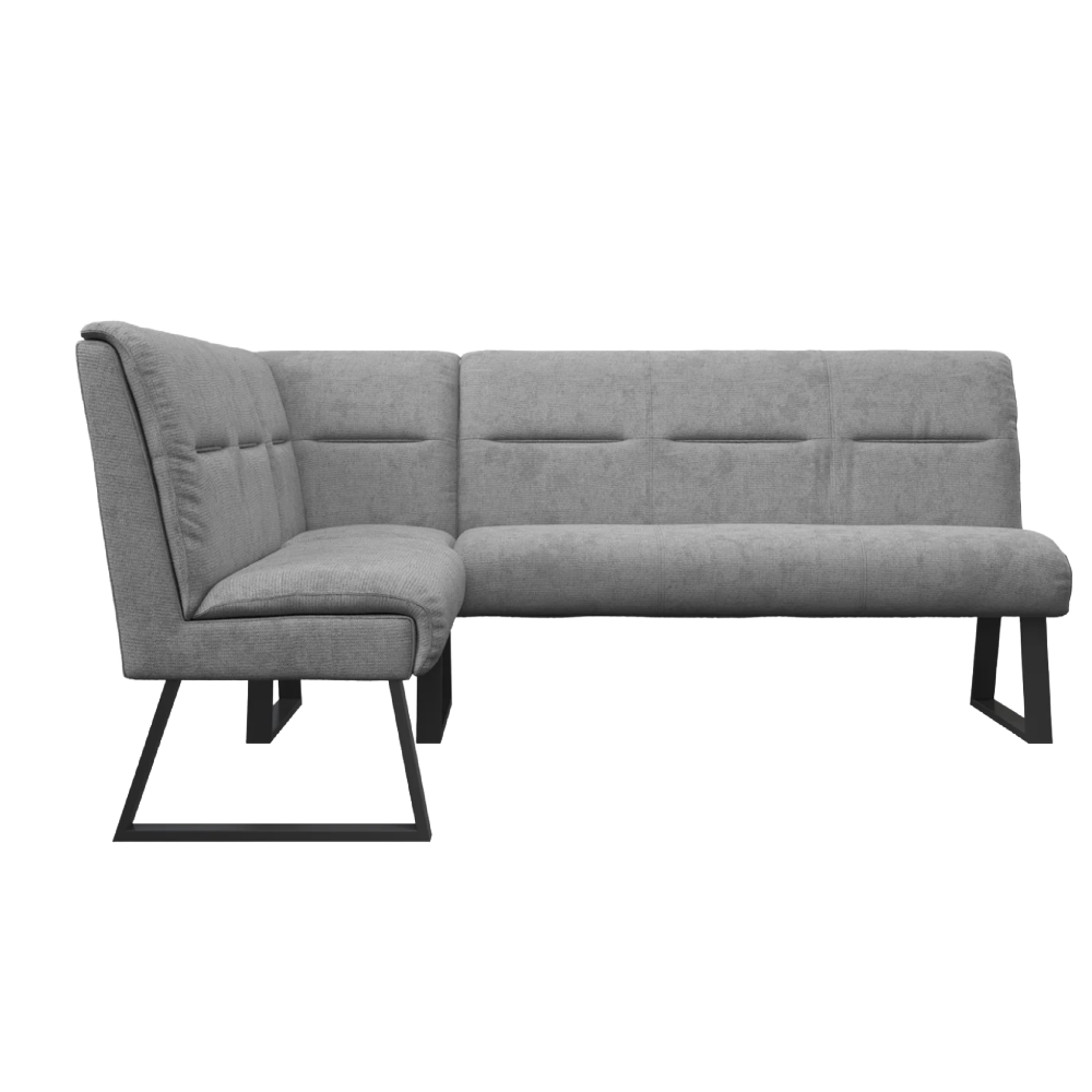 Cerutti Faux Leather Corner Bench Light Grey