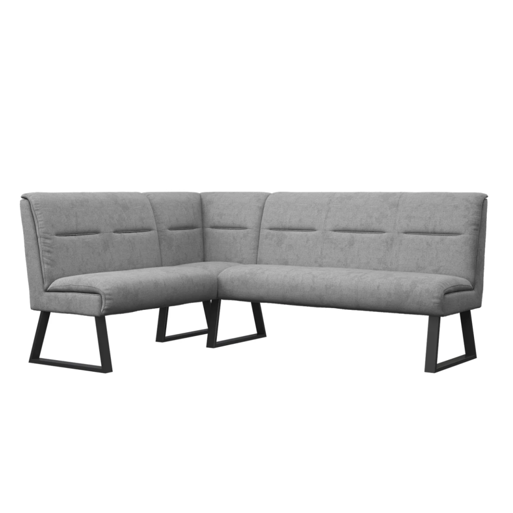 Cerutti Faux Leather Corner Bench Light Grey