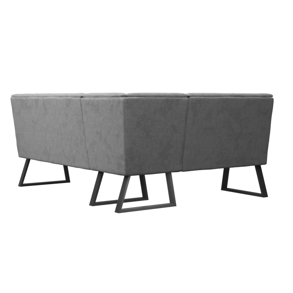 Cerutti Faux Leather Corner Bench Light Grey