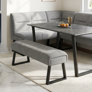 Cerutti Faux Leather Backless Bench Light Grey