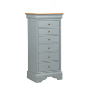 W+G CHANTILLY - TALL 6 DRAWER CHEST GREY !New!