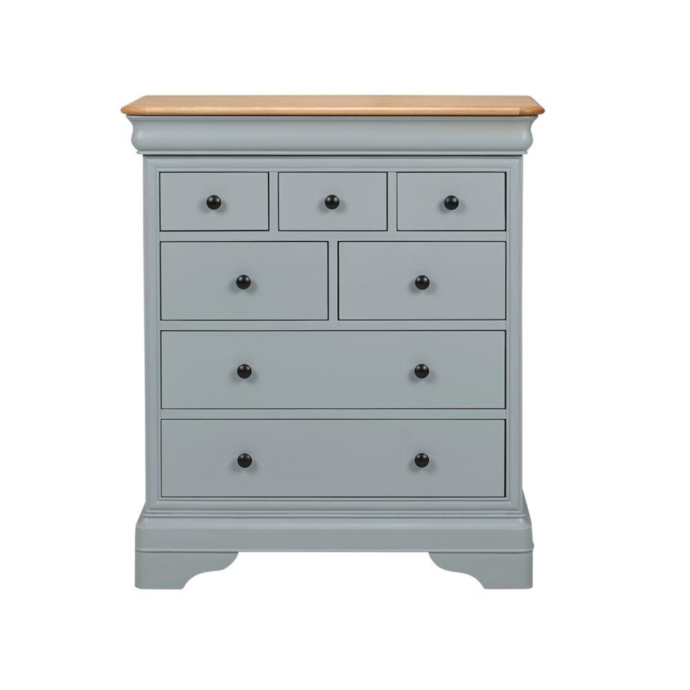 W+G CHANTILLY - WIDE 4 + 3 DRAWER CHEST GREY !New!