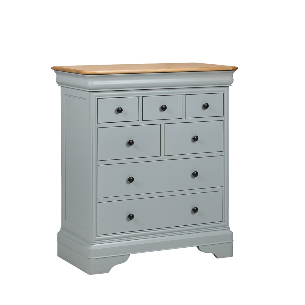 W+G CHANTILLY - WIDE 4 + 3 DRAWER CHEST GREY !New!