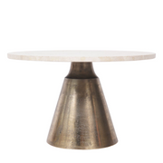 Antique Brass and Light Travertine Coffee Table  Small 60cm