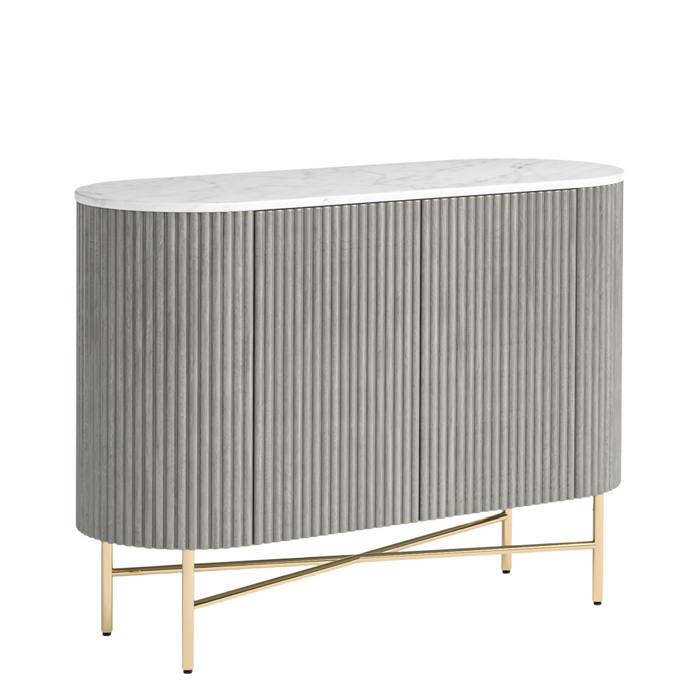 Lucas Mango & Marble Fluted  Small Sideboard