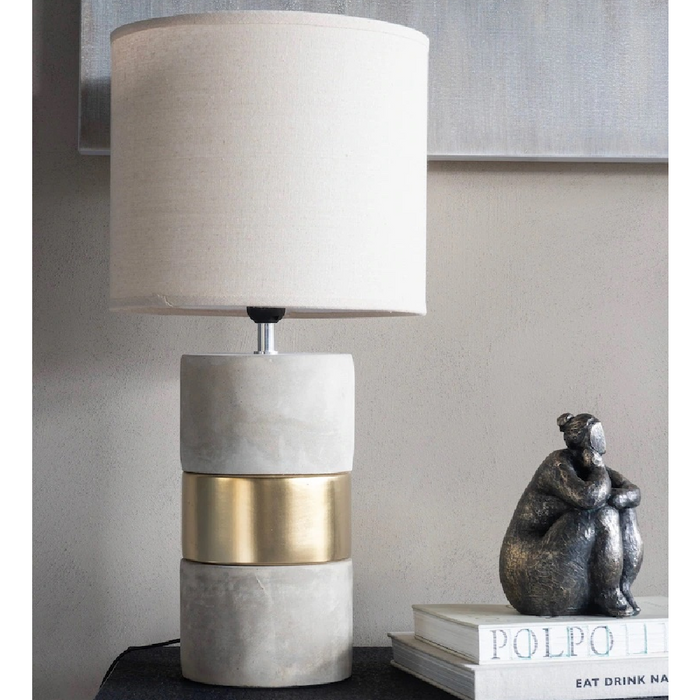 Libra Interiors Concrete & Gold Table Lamp