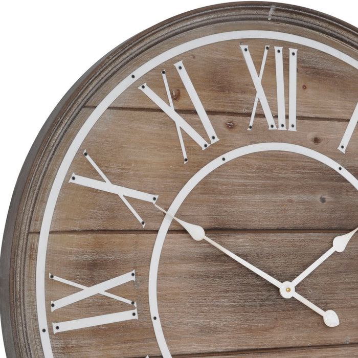 Libra Iconic Hemsby Bleach Wooden Wall Clock