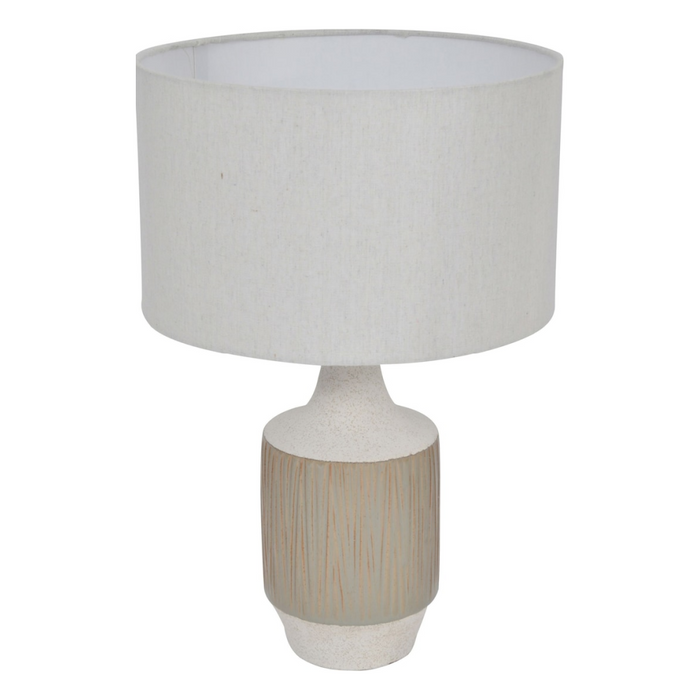 Libra Interiors Porcelain Reeds Lamp with Shade