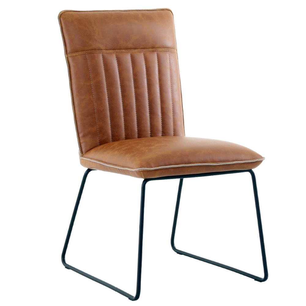Cooper Dining Chair in Tan Pu Leather