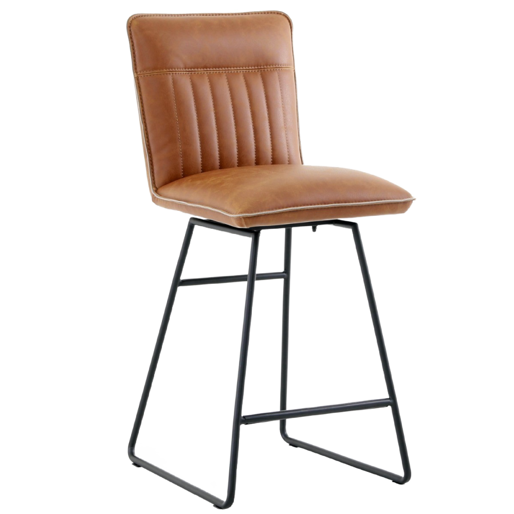 Cooper Bar Stool in Tan PU Leather