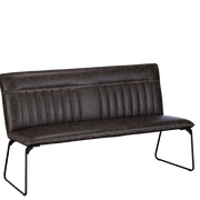 Cooper Dining Bench with Back in Grey Pu Leather