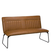 Cooper Dining Bench with Back in Tan Pu Leather