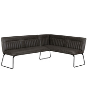 Cooper Left Faux Leather Corner Dining Bench in Grey