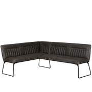 Cooper Right Faux Leather Corner Dining Bench in Grey
