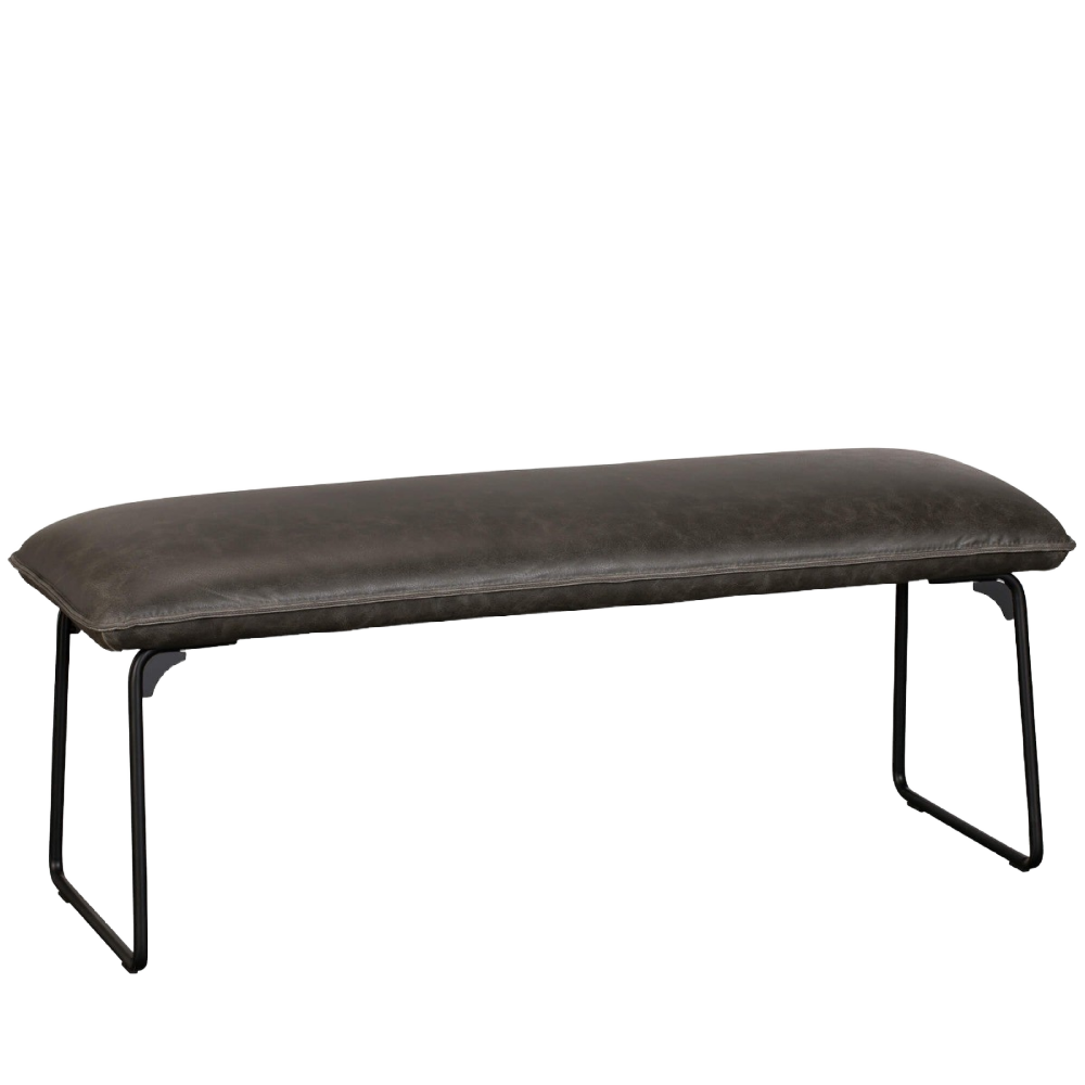 Cooper Dining Bench in Grey Pu Leather