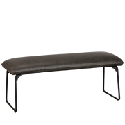 Cooper Dining Bench in Grey Pu Leather