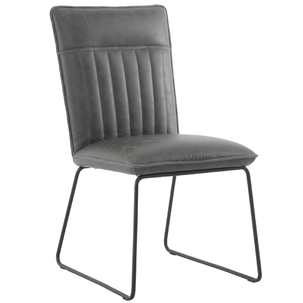 Cooper Dining Chair in Grey Pu Leather