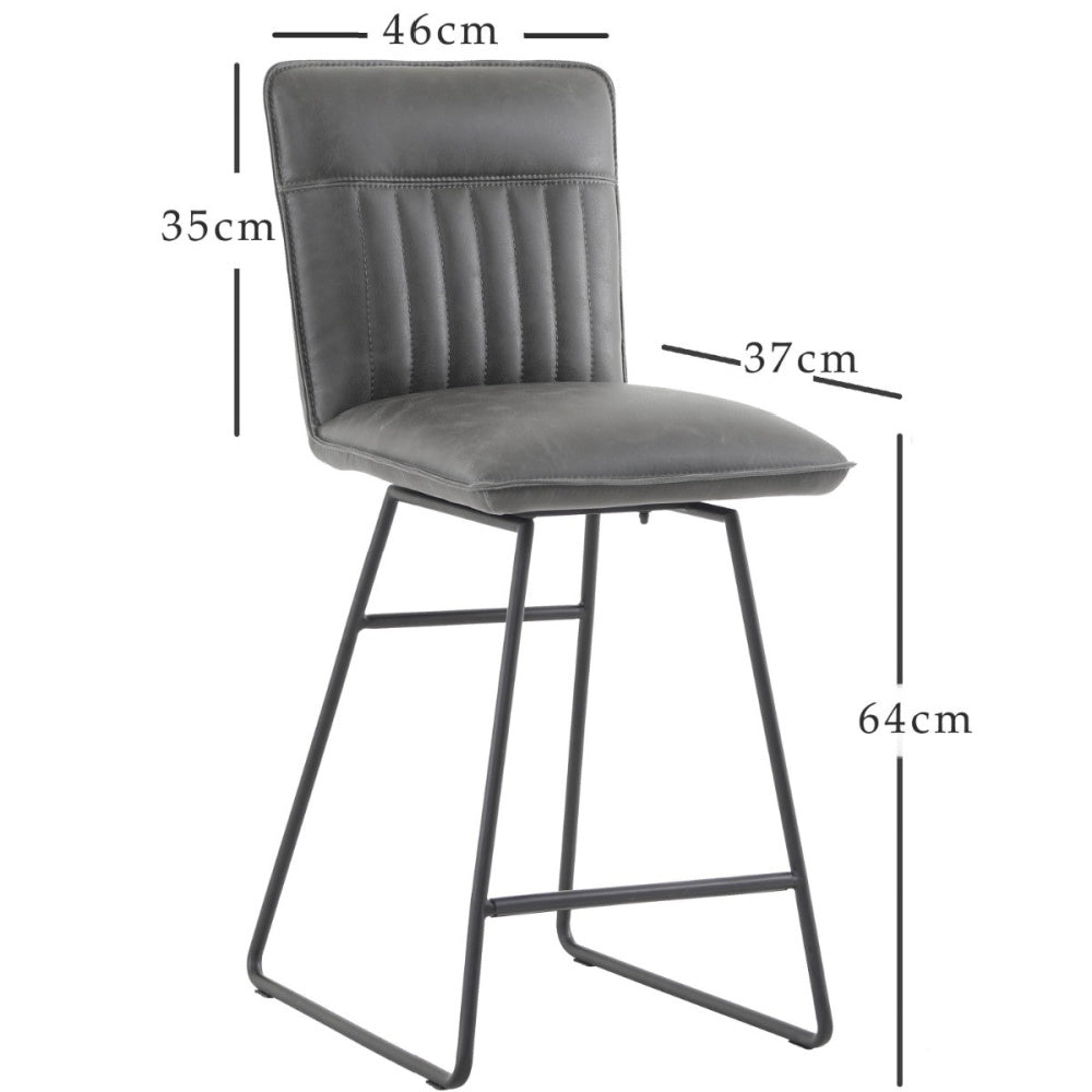 Cooper Bar Stool in Grey PU Leather