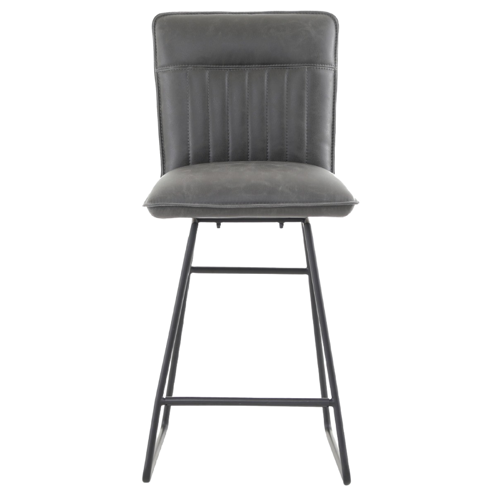 Cooper Bar Stool in Grey PU Leather
