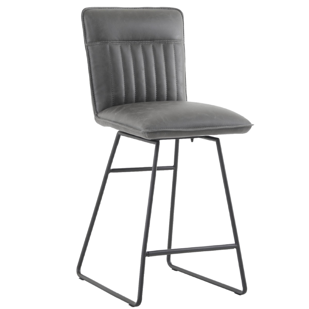 Cooper Bar Stool in Grey PU Leather