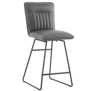 Cooper Bar Stool in Grey PU Leather